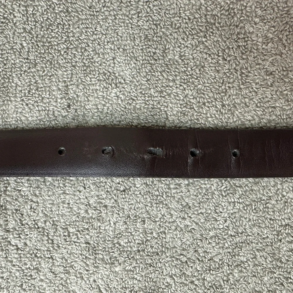 Mens Brown Lizard Embossed Genuine Leather Belt Size 34 Silver Buckle Dress Belt